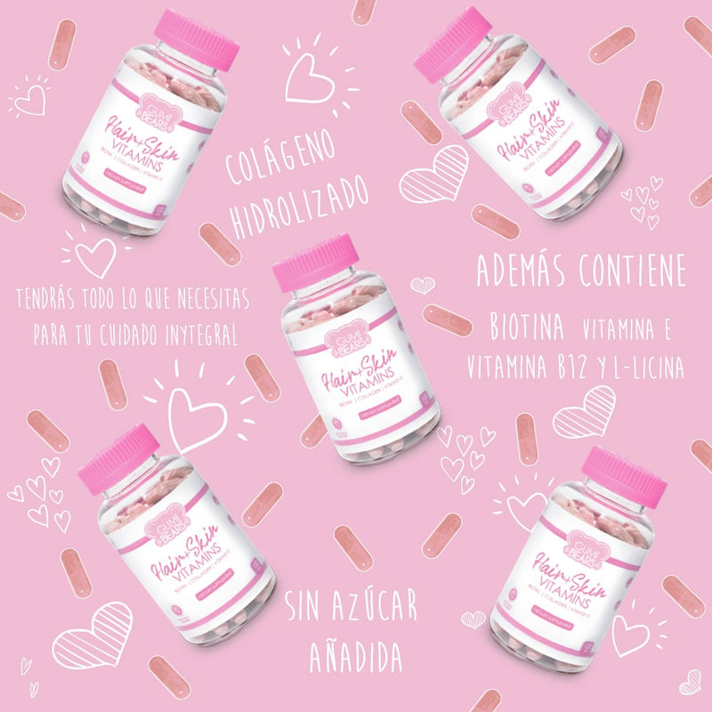 Gumi Bears - Vitaminas Hair+Skin Cápsulas Tratamiento 1 Mes