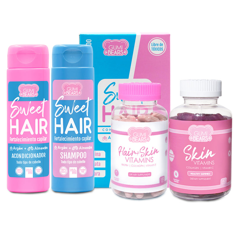 Kit Vitaminas Skin+ Hair&Skin+ Shampoo Sweet Hair- GumiBears