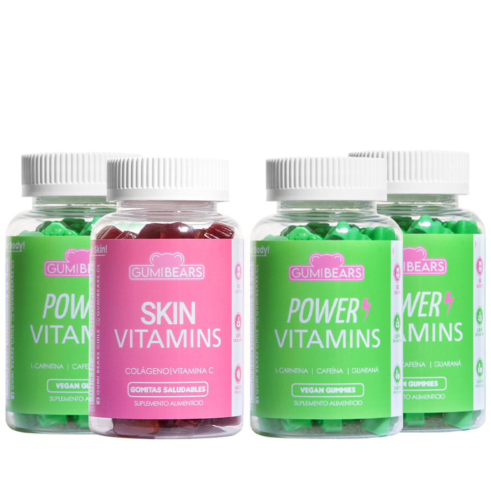 KIT 3 POWER VITAMINS + 1 SKIN GUMI BEARS