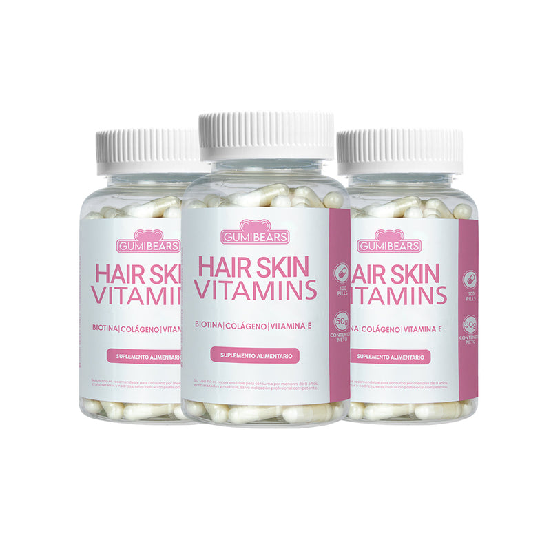 Gumi Bears - Vitaminas Hair+Skin Cápsulas Tratamiento 3 Meses